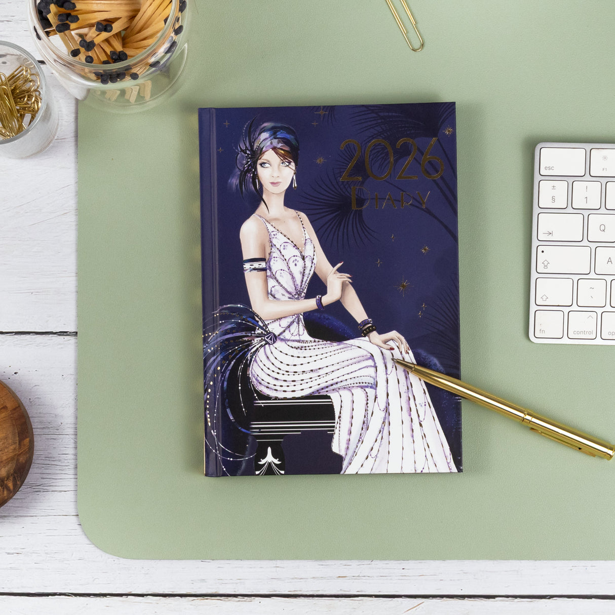 Claire Coxon Art Deco 2026 A5 Weekly Diary – Hardback Week-to-View Planner with Elegant Illustrations