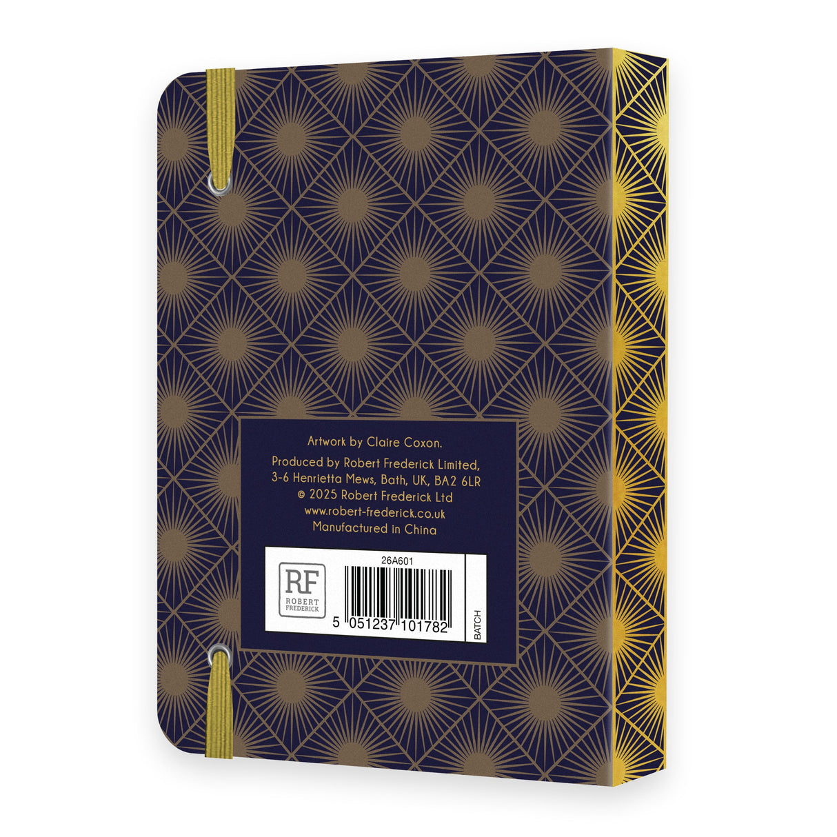 Claire Coxon Art Deco 2026 A6 Weekly Diary – Hardback Planner with Elastic Closure – Compact Week-to-View Organiser