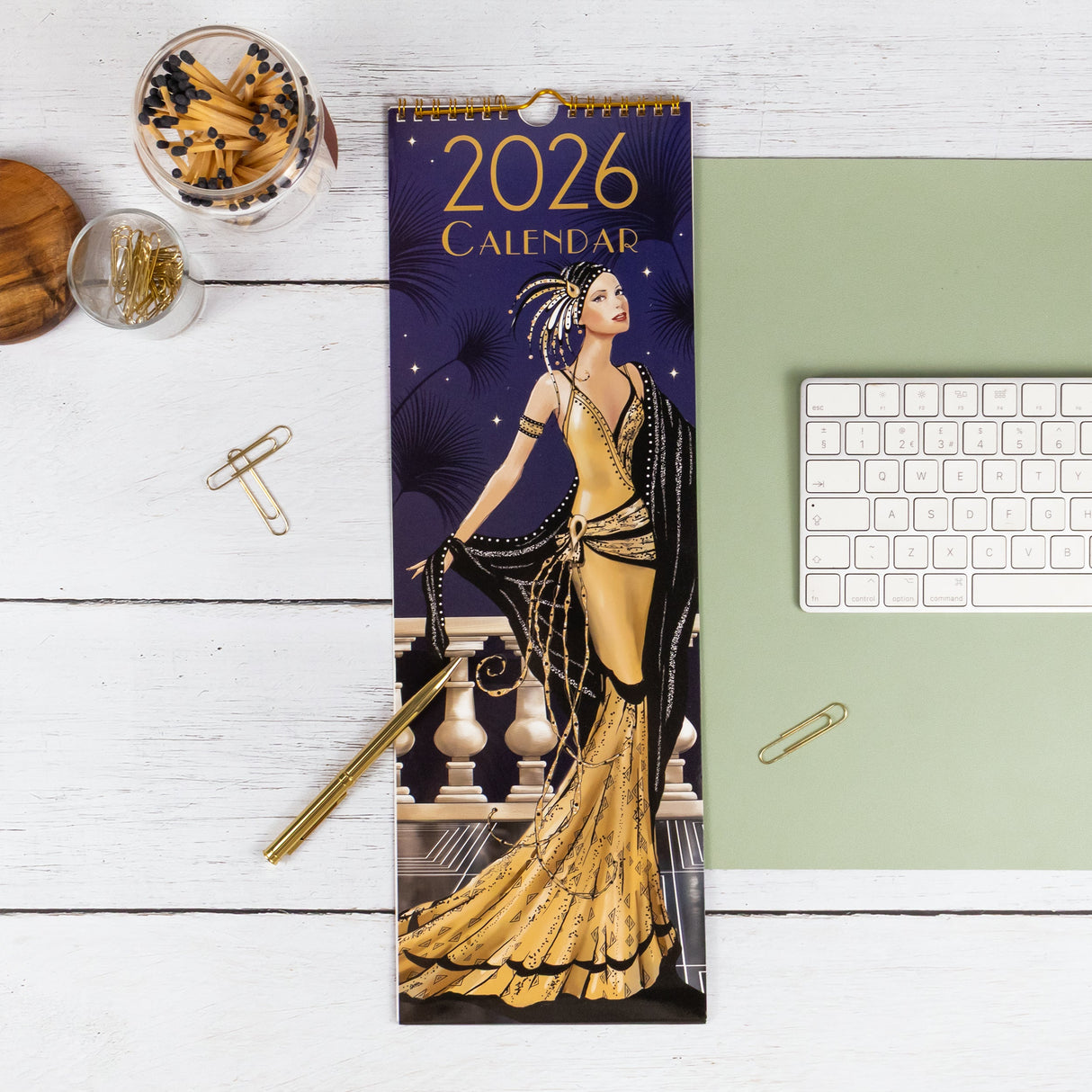 Claire Coxon Art Deco 2026 Slim Wall Calendar