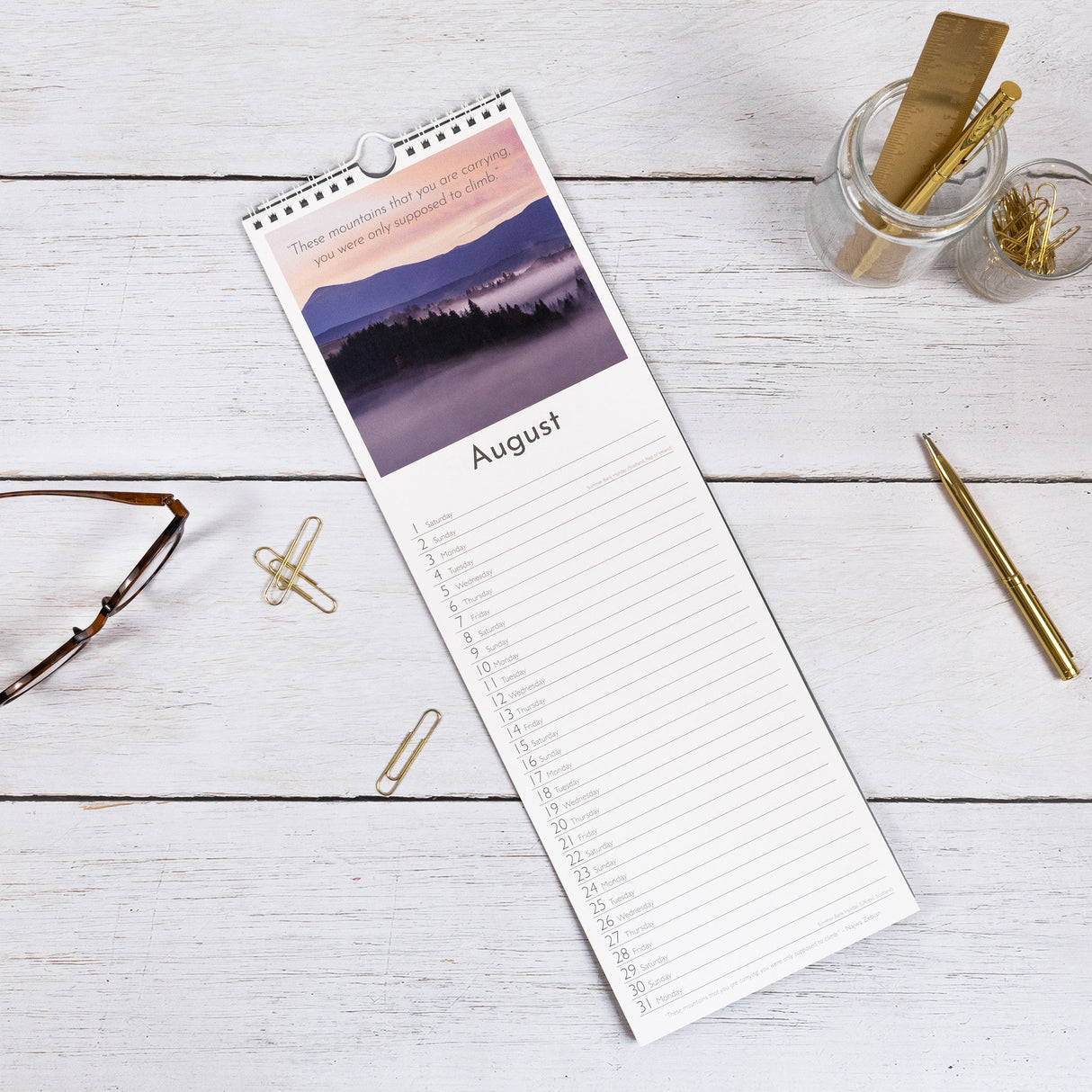 Mindful Inspiration 2026 Slim Wall Calendar