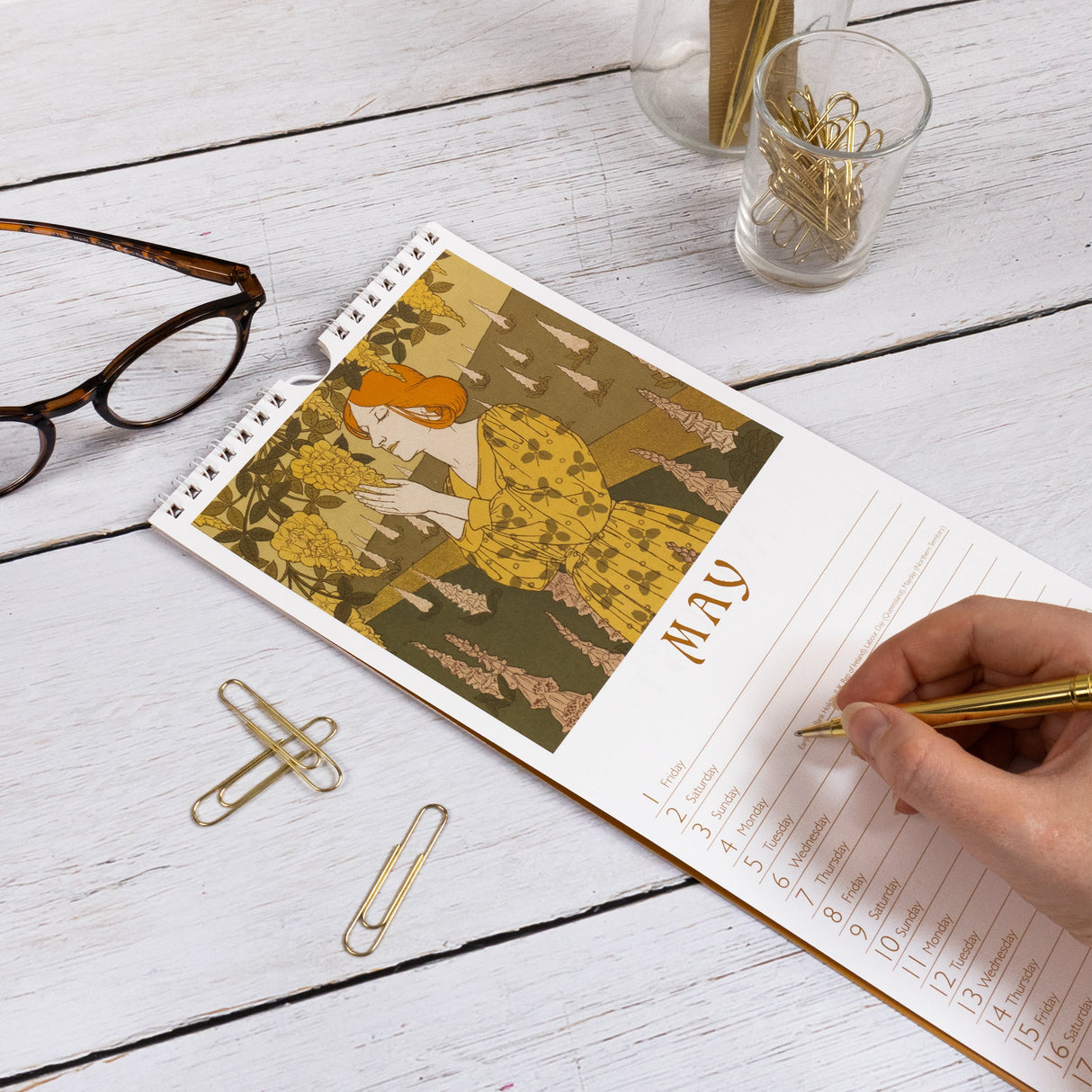 Art Nouveau Slim 2026 Wall Calendar