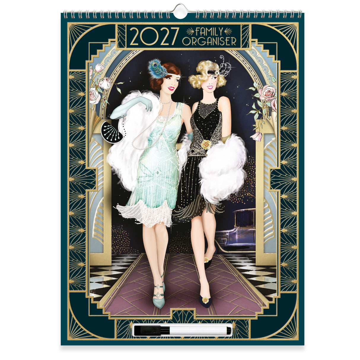 Claire Coxon Art Deco Family Organiser Wall Calendar 2027