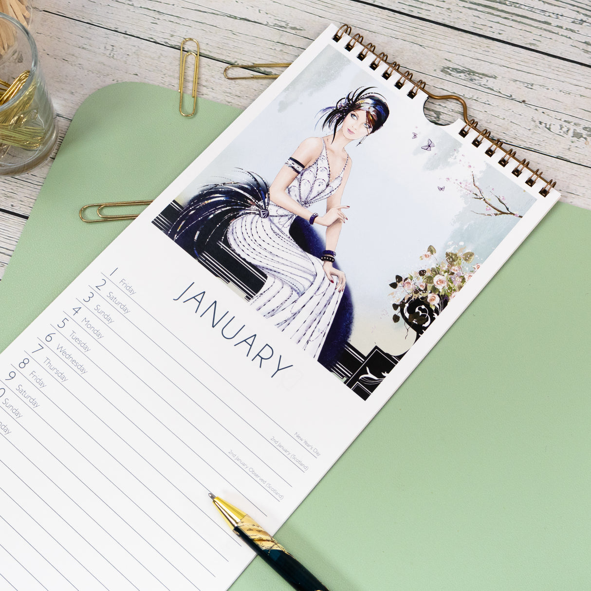 Claire Coxon Art Deco Slim Calendar 2027