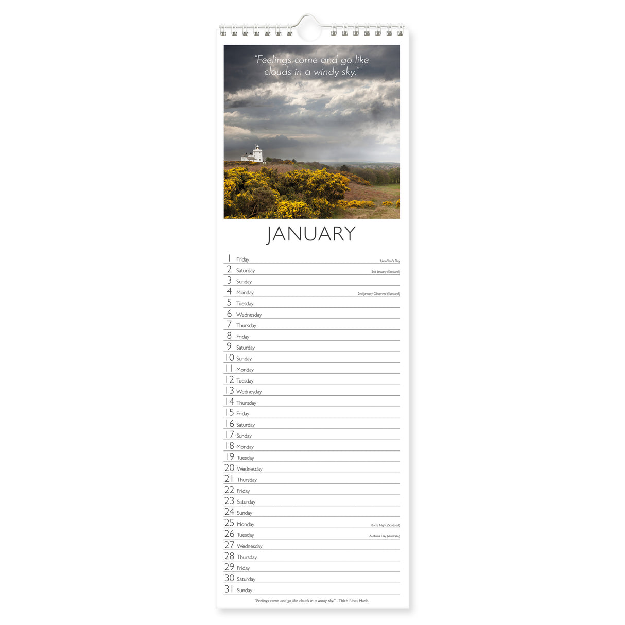Mindfulness Slim Wall Calendar 2027