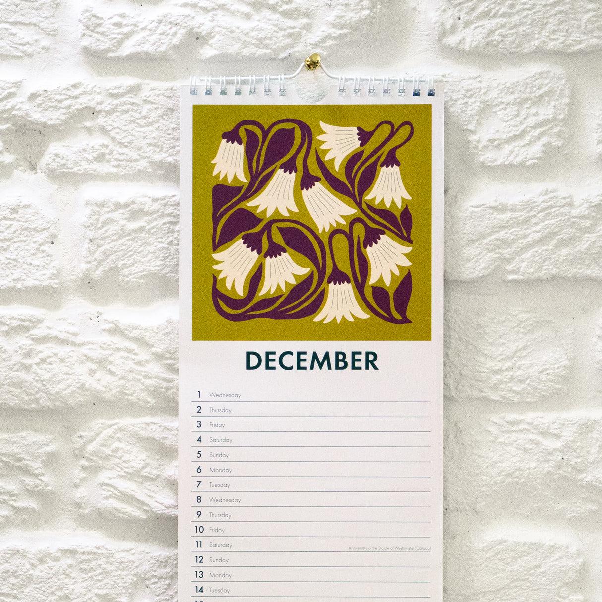 Floral Patterns Slim Wall Calendar 2027