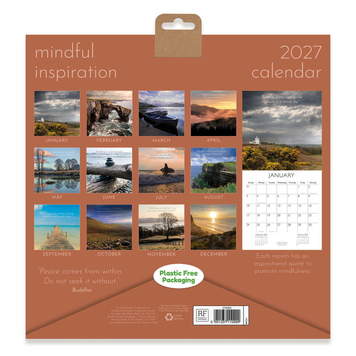 Mindfulness Square Wall Calendar 2027
