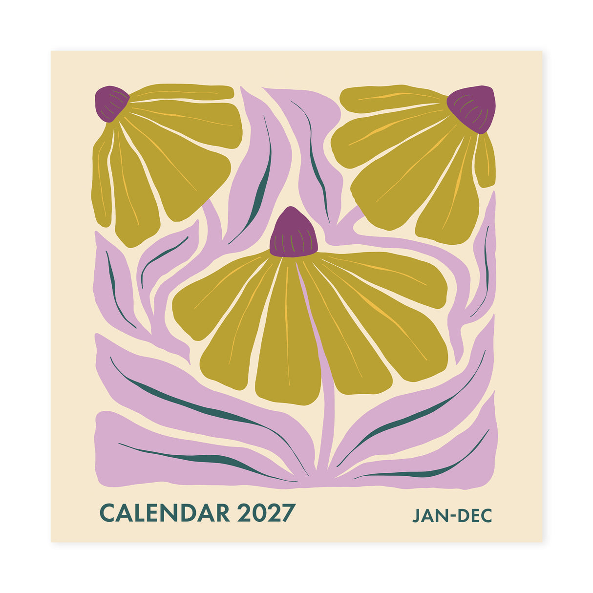Floral Patterns Square Wall Calendar 2027