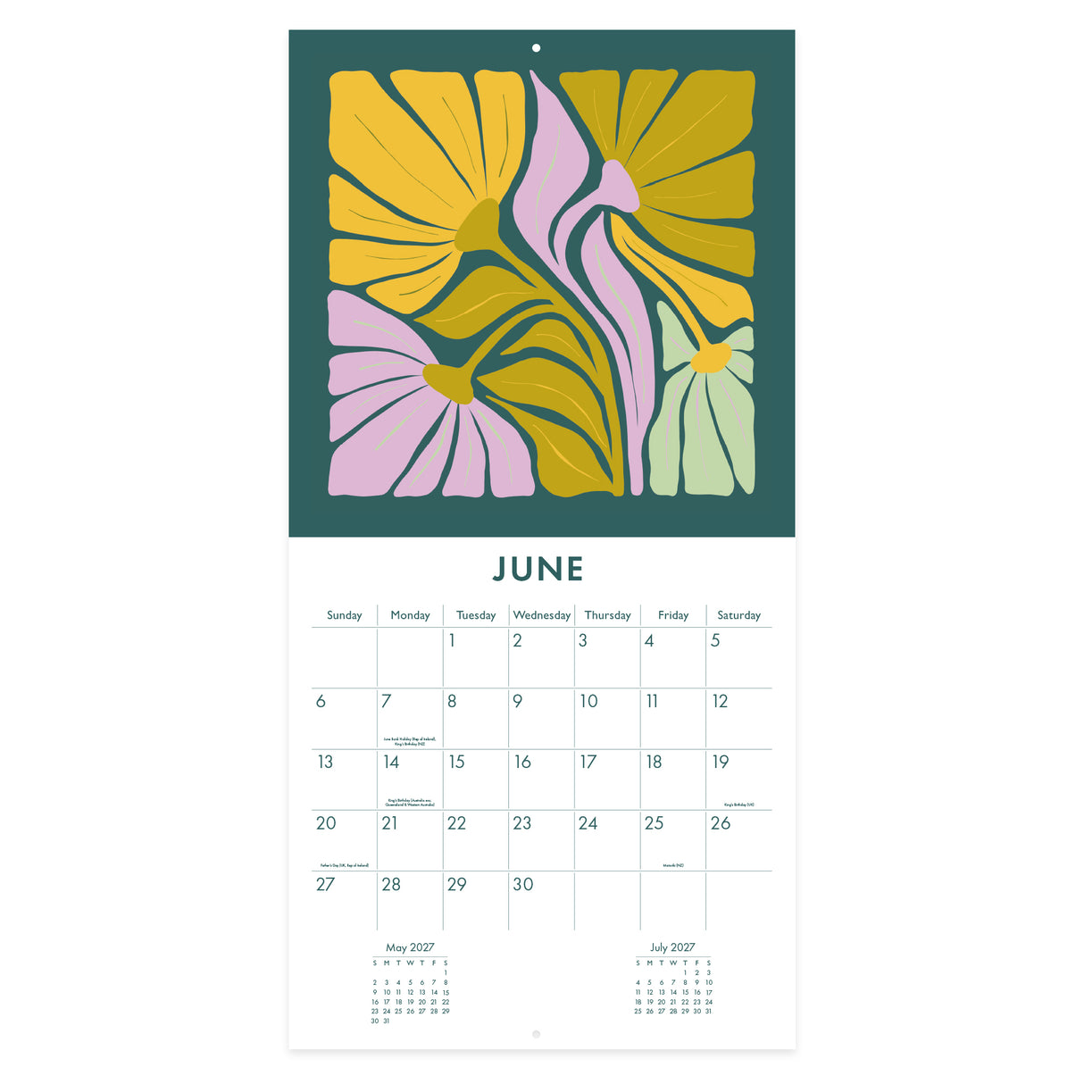 Floral Patterns Square Wall Calendar 2027