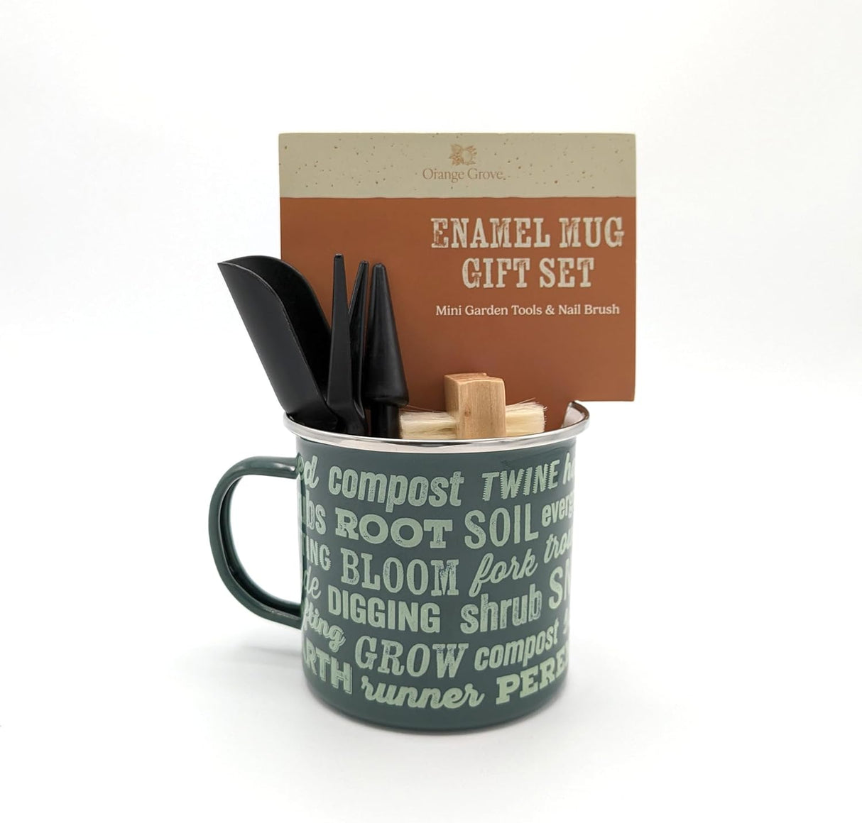 Orange Grove Mini Garden Tools and Enamel Mug