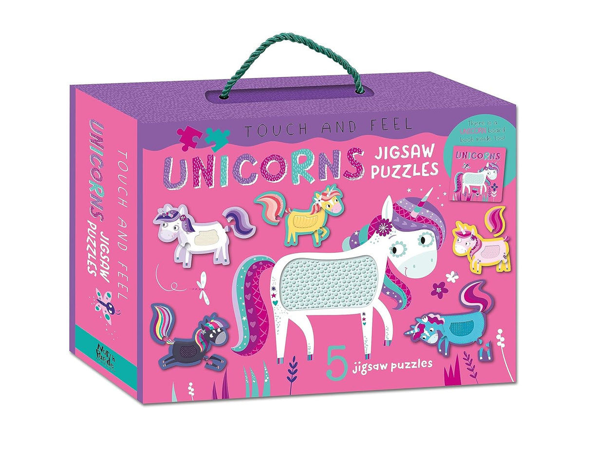 Touch and Feel Puzzle and Board Book Set - Unicorns - Tactile Fun For Children