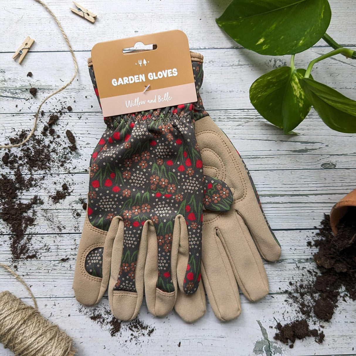 Willow and Belle Outdoor Gardening Gloves - Meadow Design
