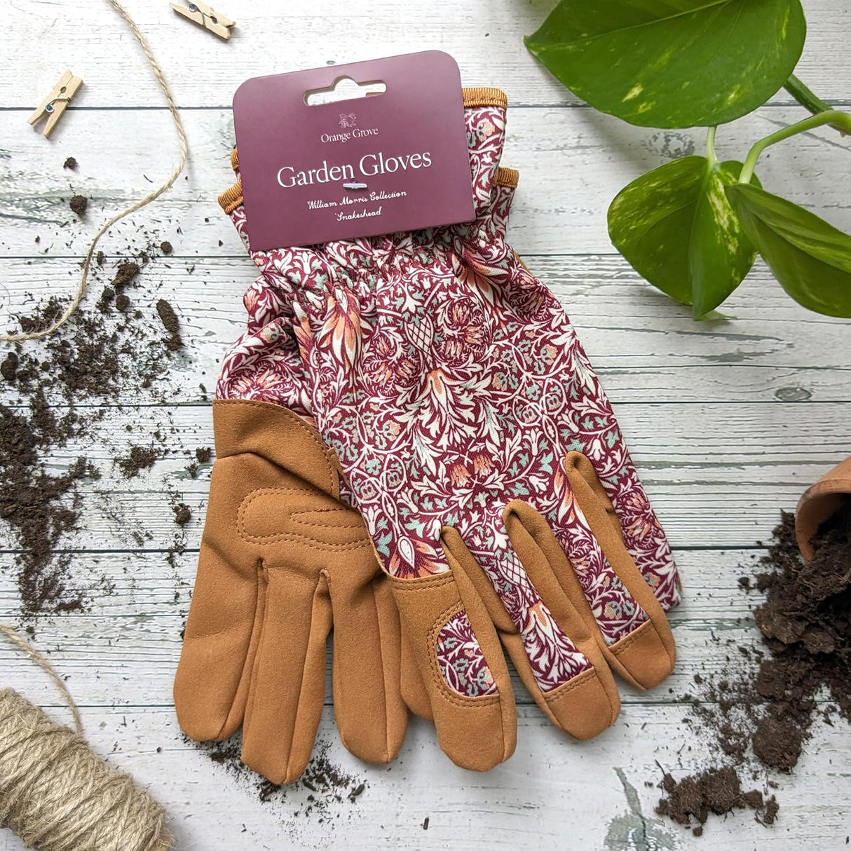 Orange Grove Outdoor Gardening Gloves - William Morris Design