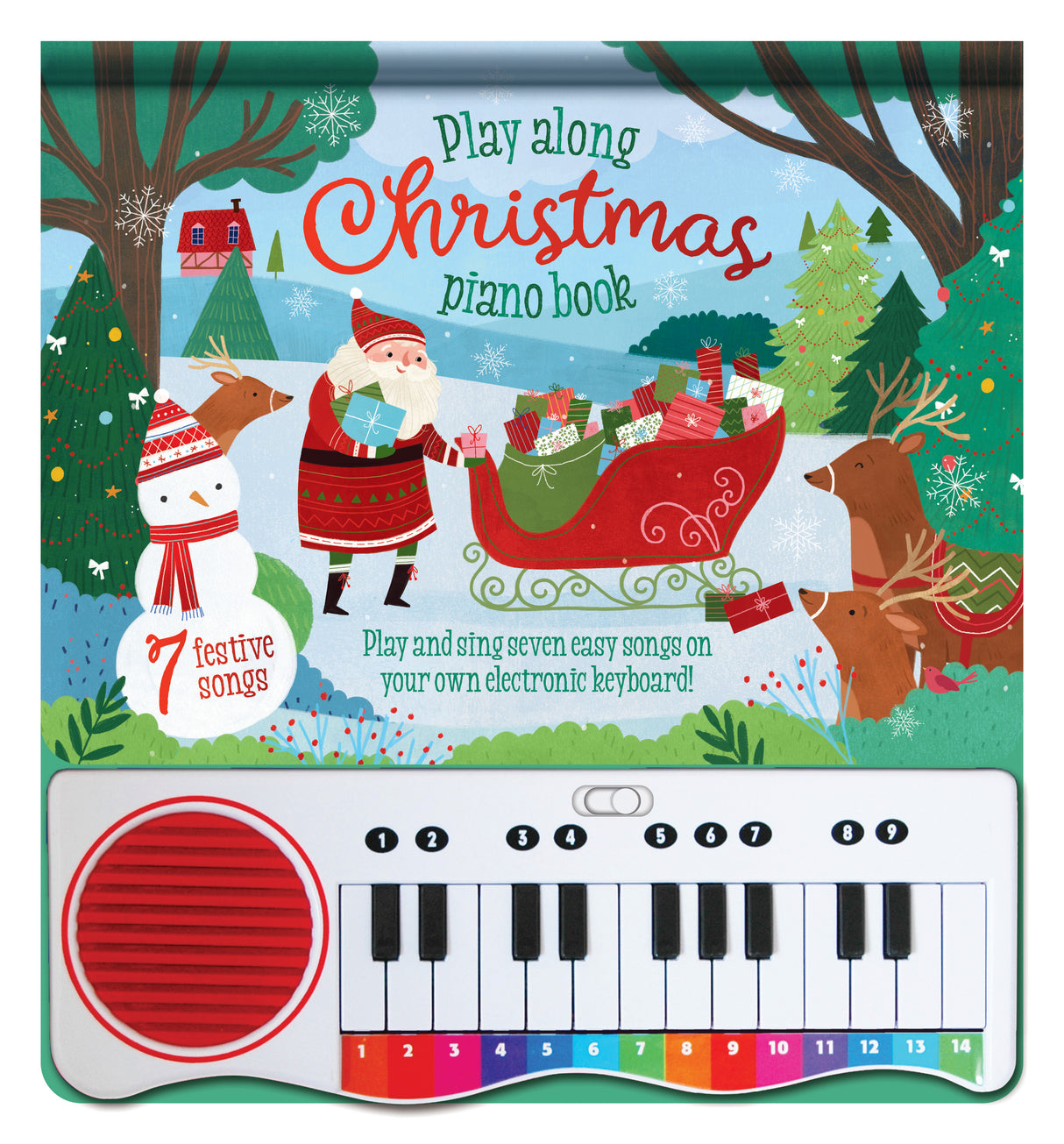 Play Along Christmas Piano Book - Colour-Coded Keyboard with Festive Songs for Children