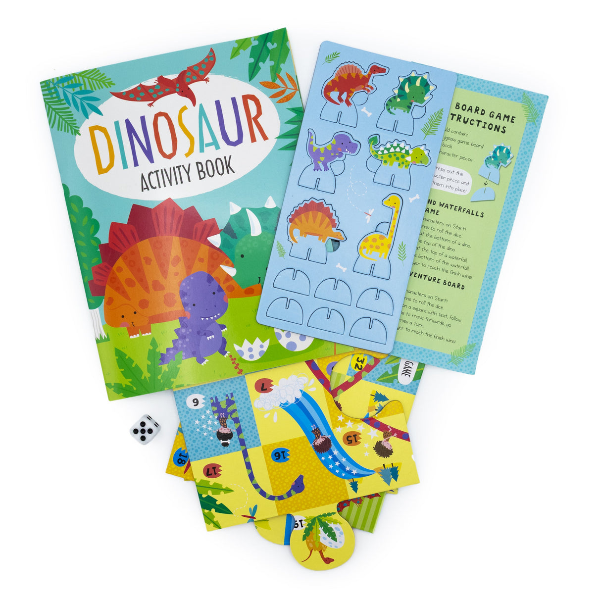 Dinosaur Board Game Set - Includes 2 Games and Activity Book