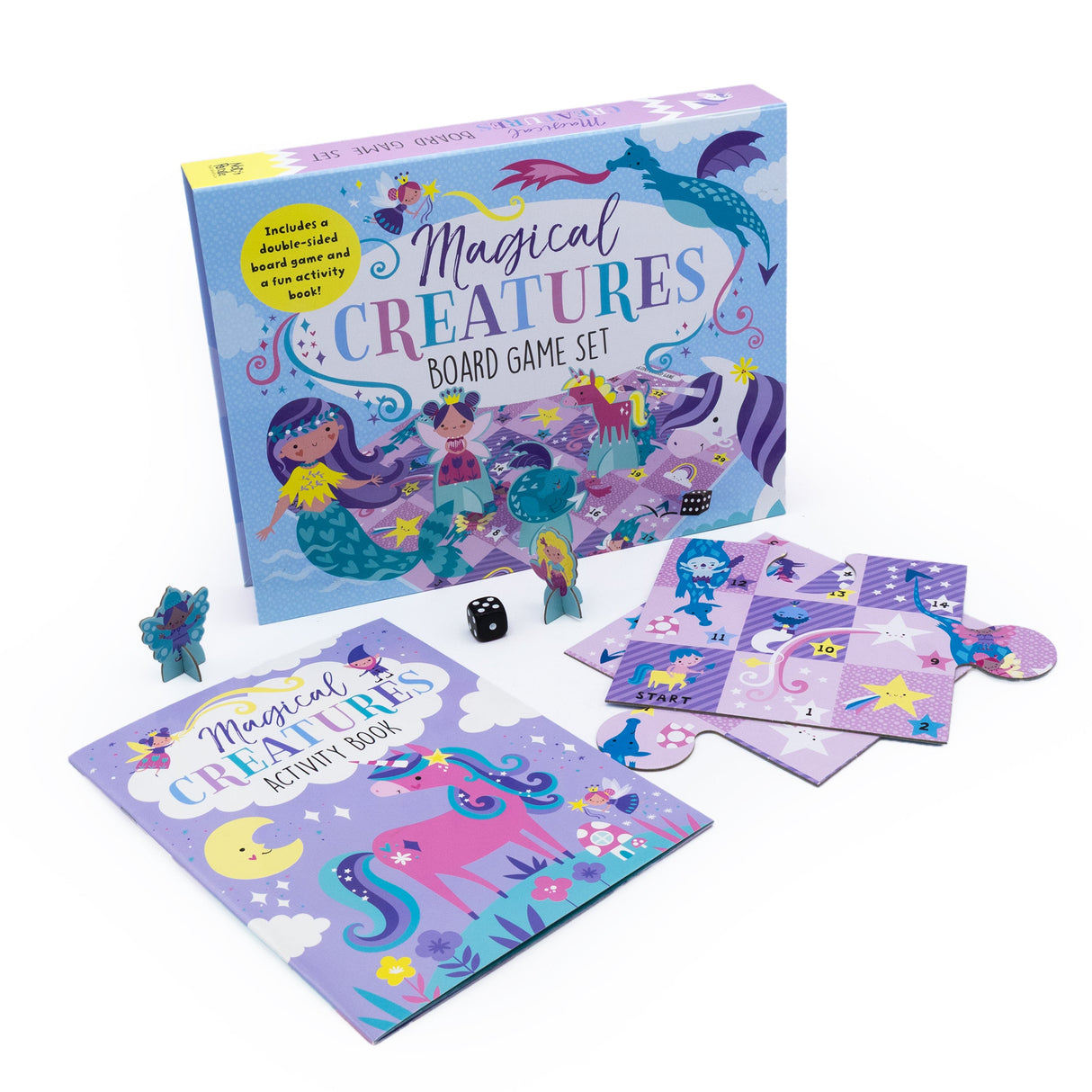 Magical Creatures Board Game Set - Includes 2 Games and Activity Book