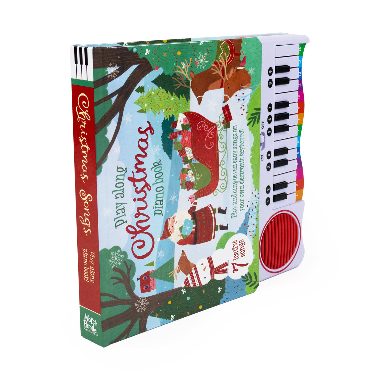 Play Along Christmas Piano Book - Colour-Coded Keyboard with Festive Songs for Children