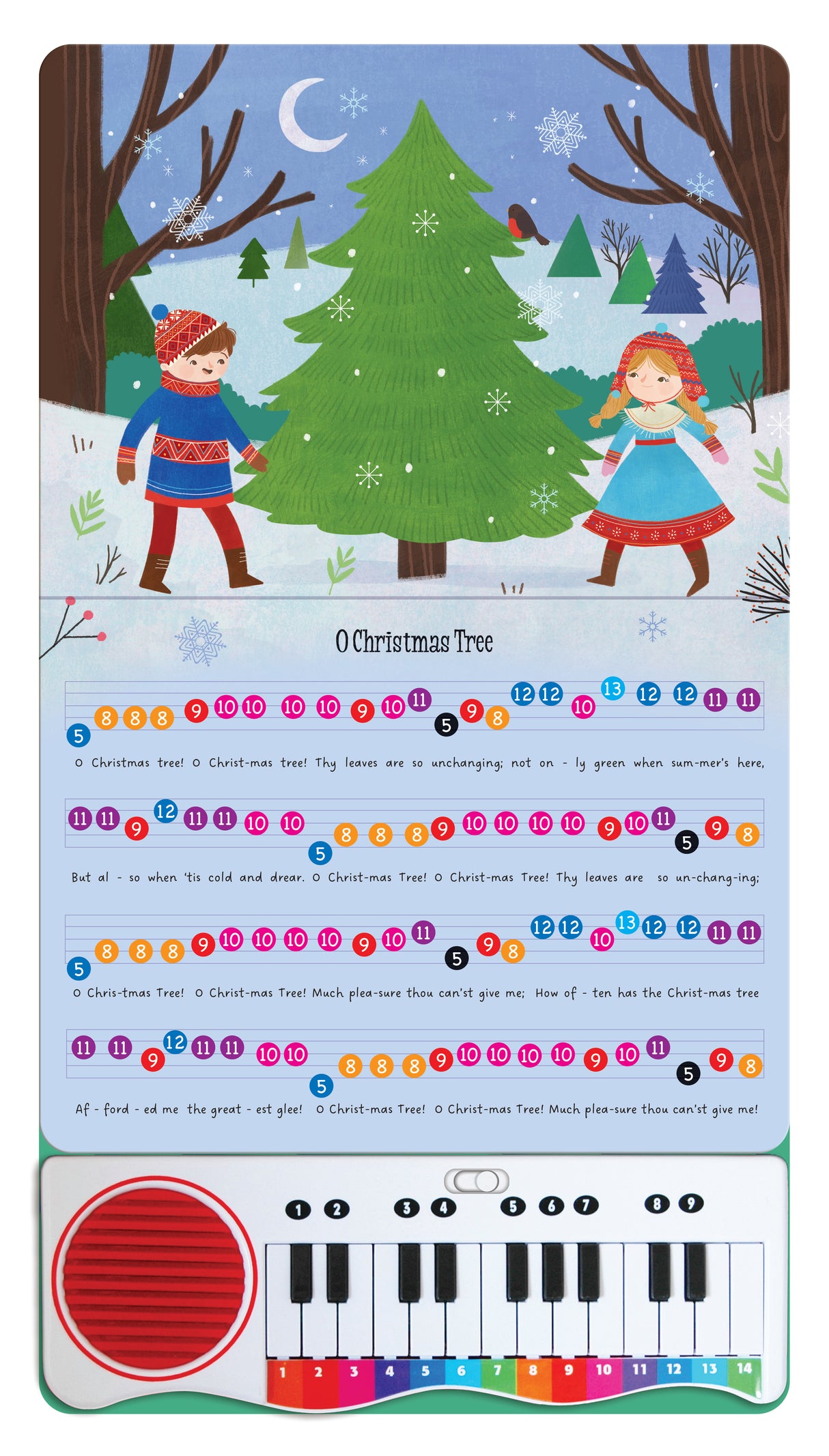 Play Along Christmas Piano Book - Colour-Coded Keyboard with Festive Songs for Children