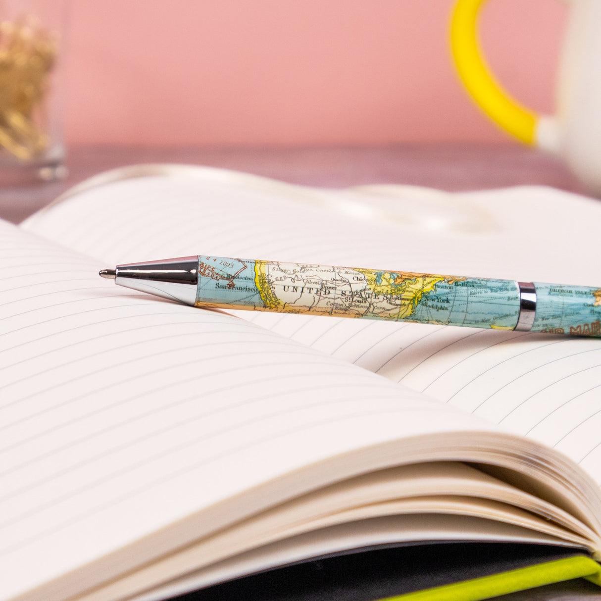 Vintage Map Ballpoint Pen in Gift Box