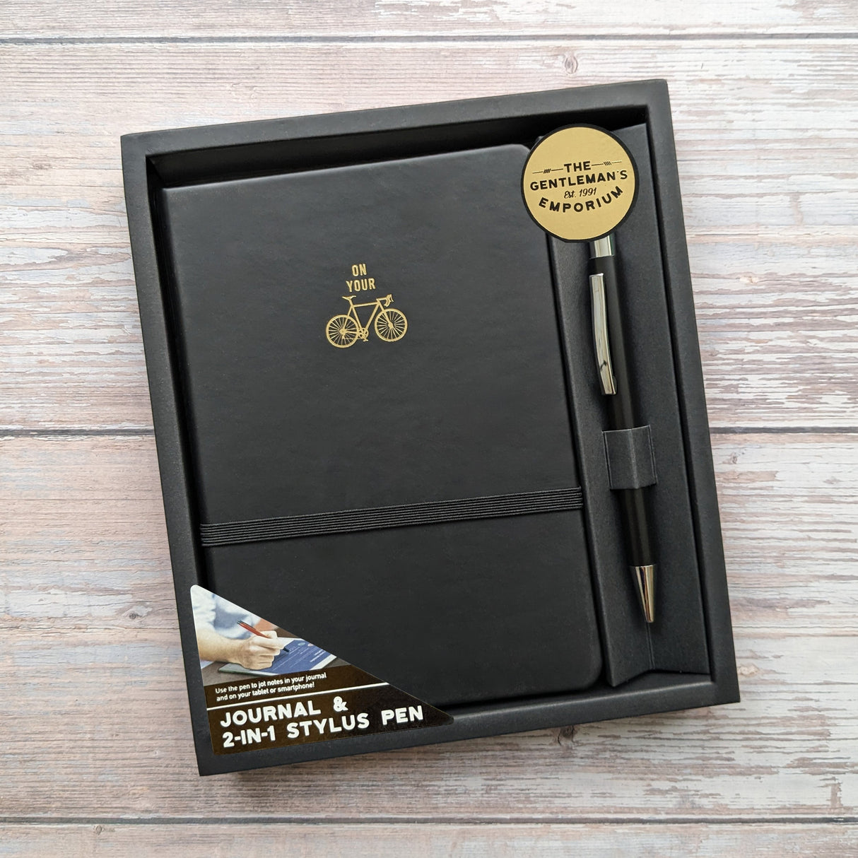 Gentlemen’s Emporium Notebook & Pen Set – On Your Bike Cover Design