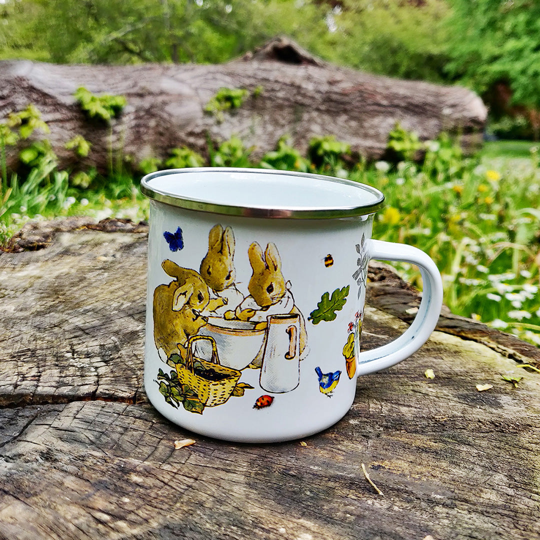 Flopsy Bunnies Enamel Mug - Classic Beatrix Potter Design