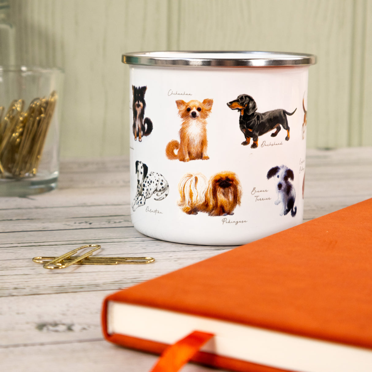 Patricia MacCarthy Dog Design Enamel Mug - Popular Dog Breeds