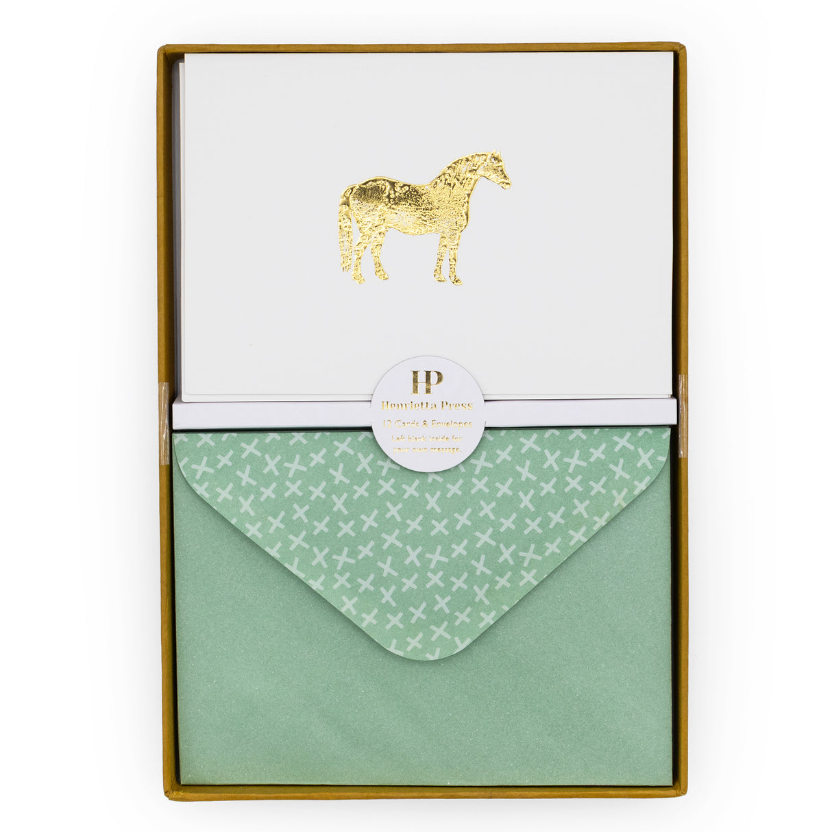 12 Notecards and Envelopes in Gift Box - Horse Design
