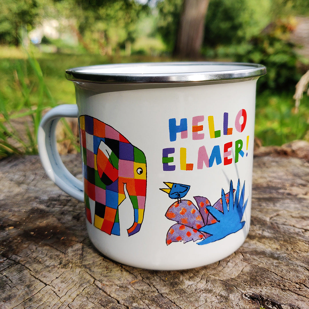 Elmer Enamel Mug - Bright & Colourful Elephant Design