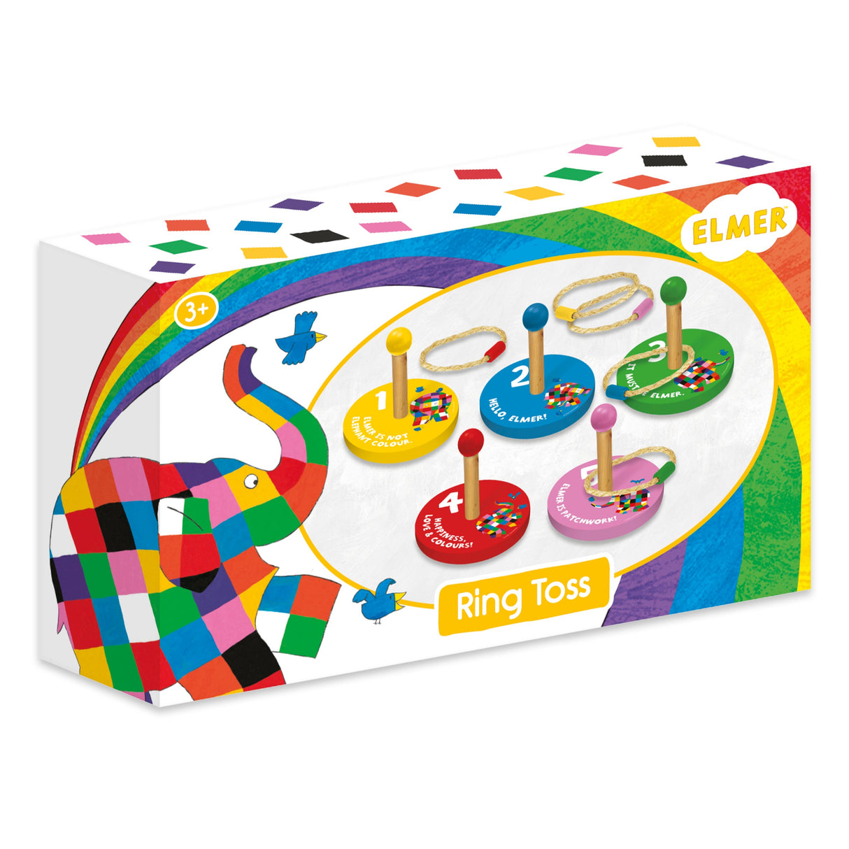 Elmer Children's Wooden Ring Toss Set