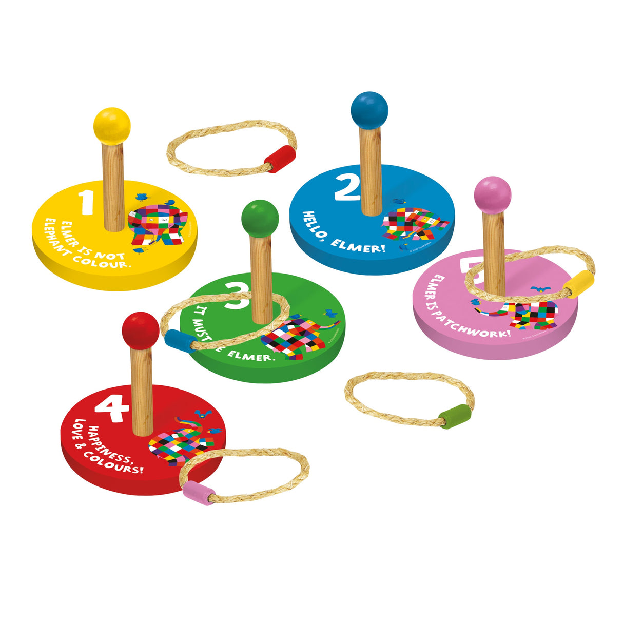 Elmer Children's Wooden Ring Toss Set