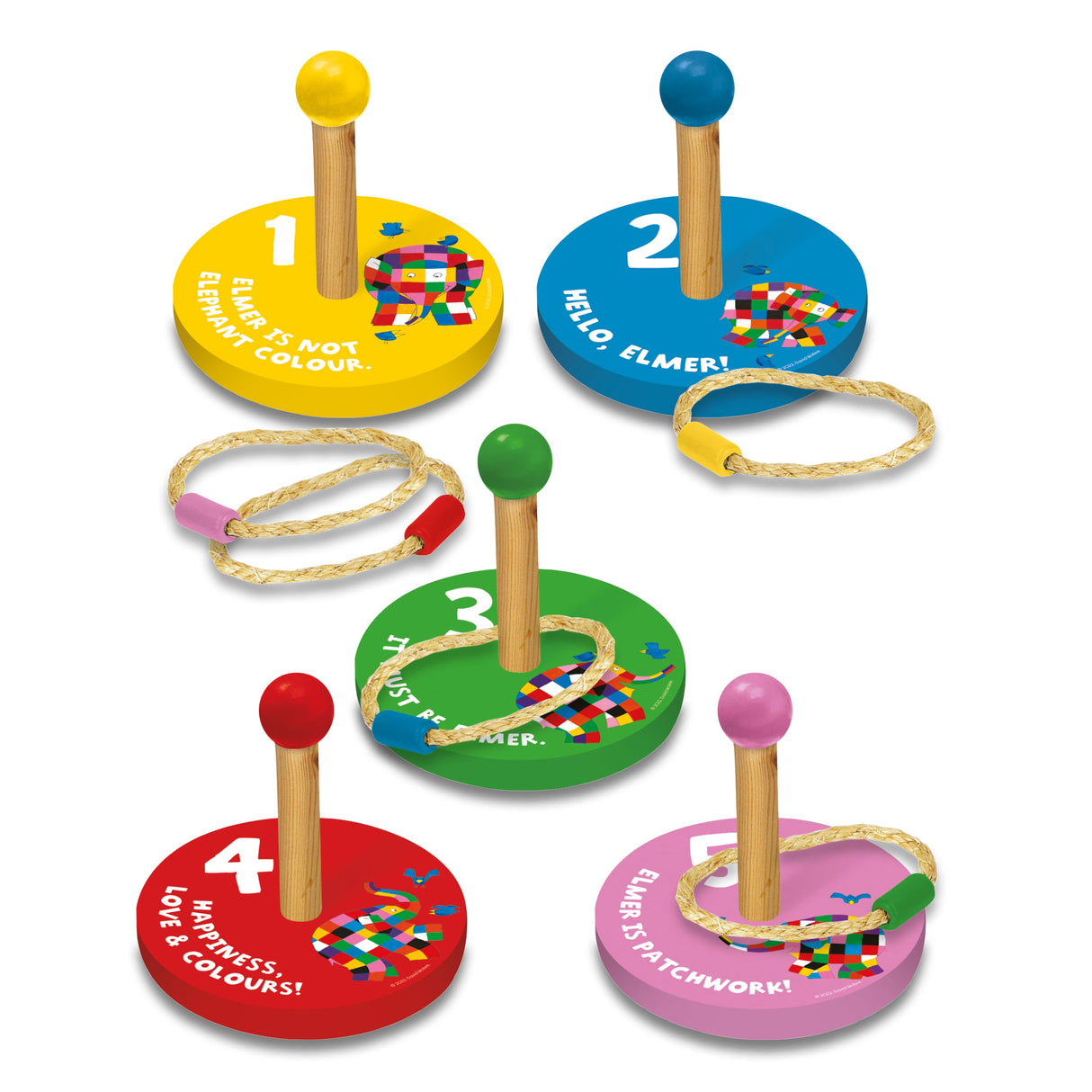 Elmer Children's Wooden Ring Toss Set