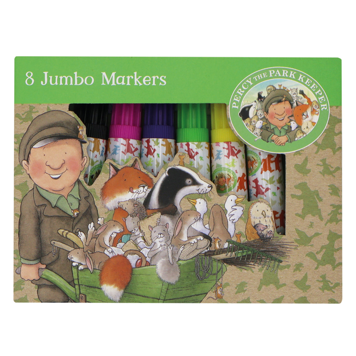Percy The Park Keeper Set of 8 Jumbo Marker Pens
