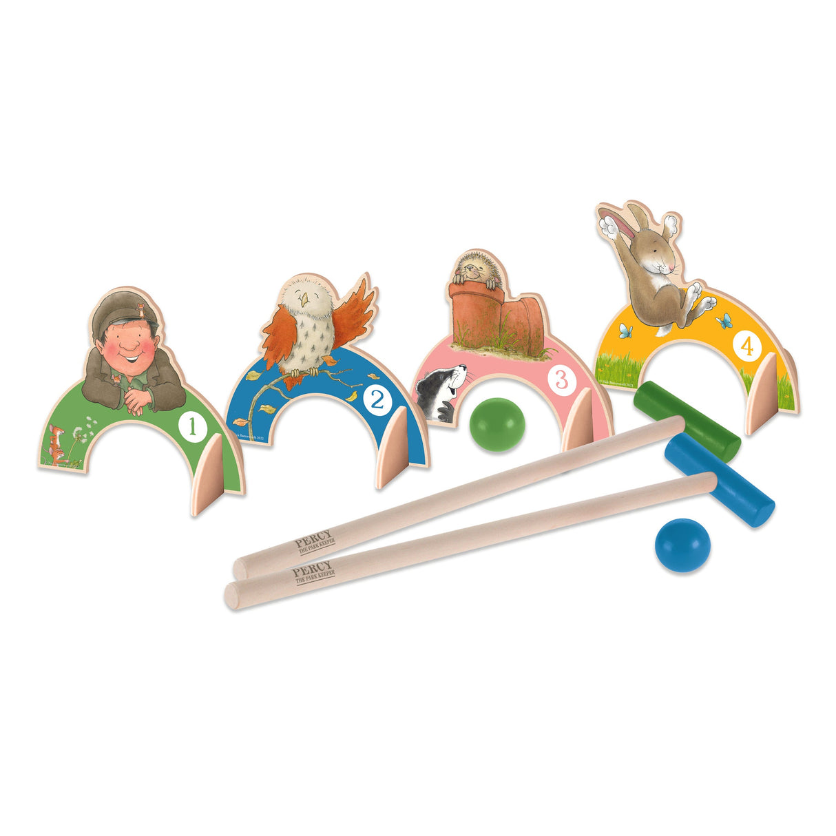 Percy The Park Keeper Children’s Wooden Croquet Set