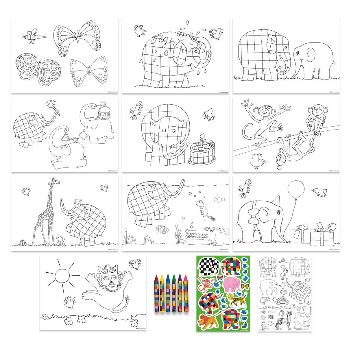 Elmer Children's Colouring Set