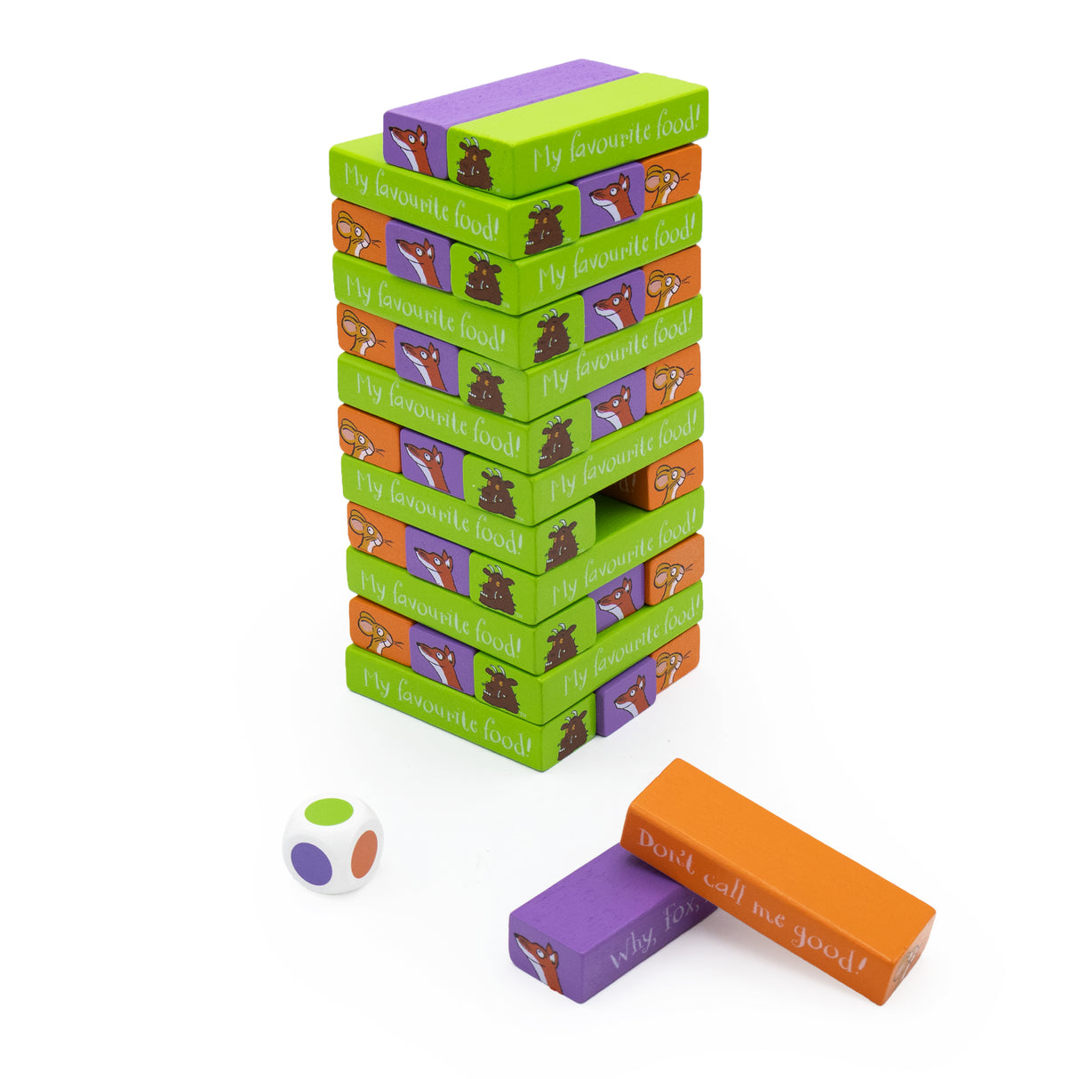 The Gruffalo Tumble Tower Game - Wooden Stacking Set With Dice