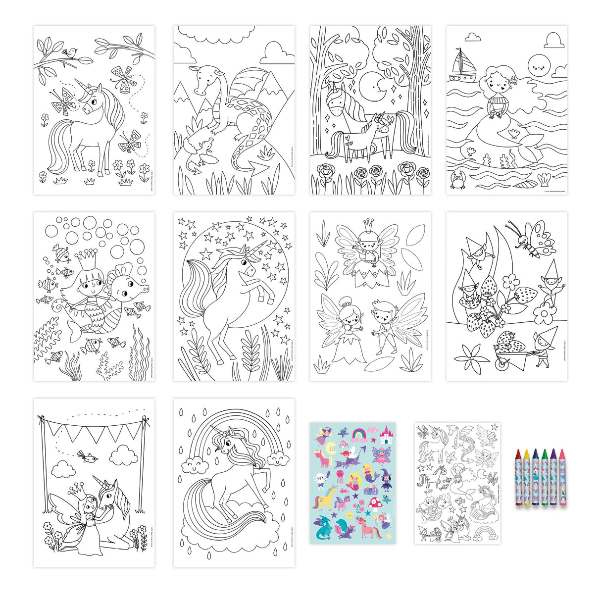 Magical Creatures Children's Colouring Set