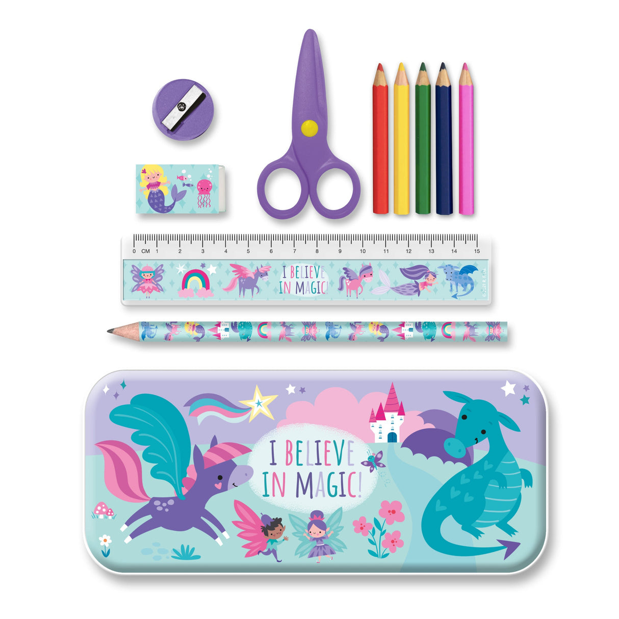 Magical Creatures Children’s Stationery Tin Set