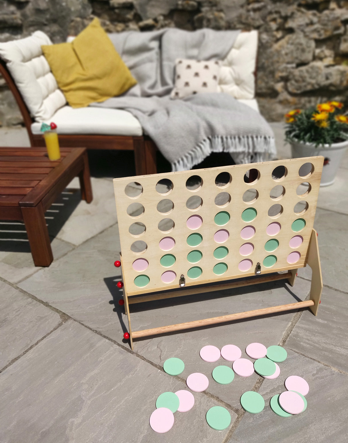 Giant Four in a Row - Classic Wooden Strategy Game