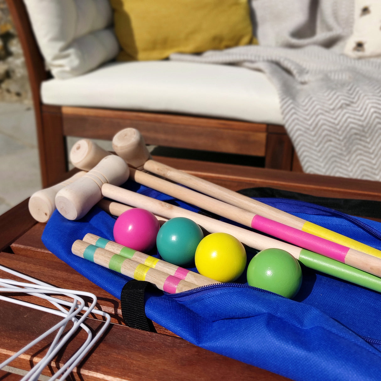 Traditional Wooden Croquet Set - Outdoor Garden Game