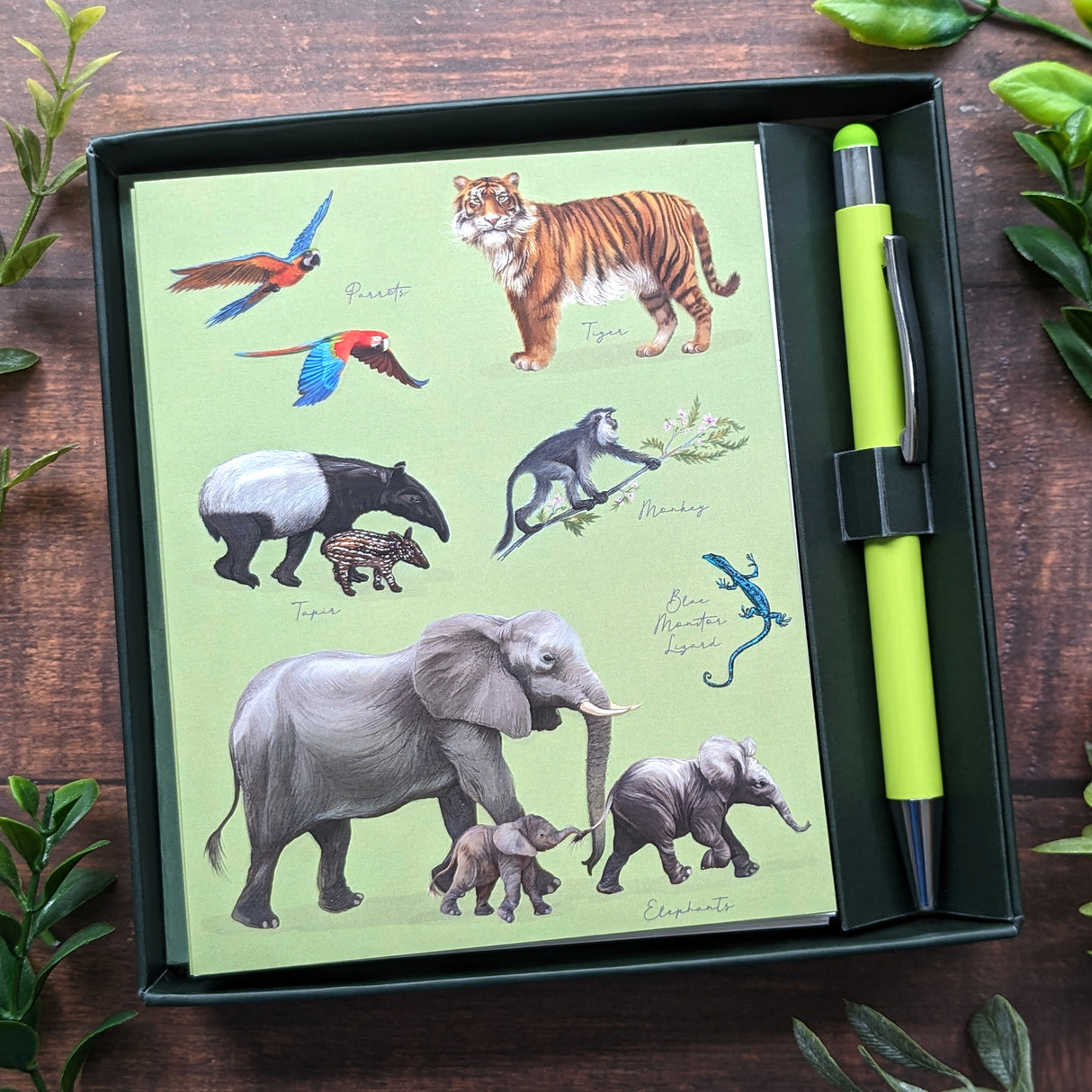 Jungle Animals Notecard & Pen Gift Set