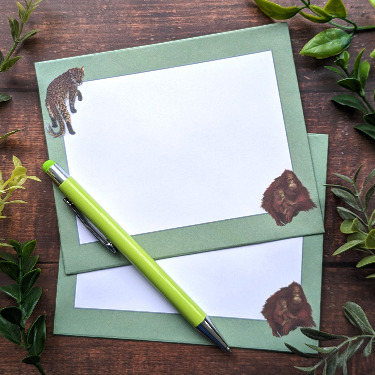 Jungle Animals Notecard & Pen Gift Set