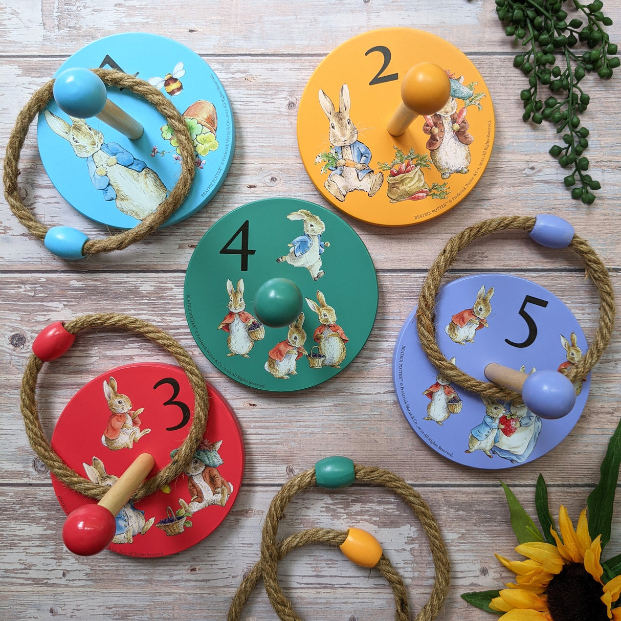 Peter Rabbit Children's Wooden Ring Toss Set