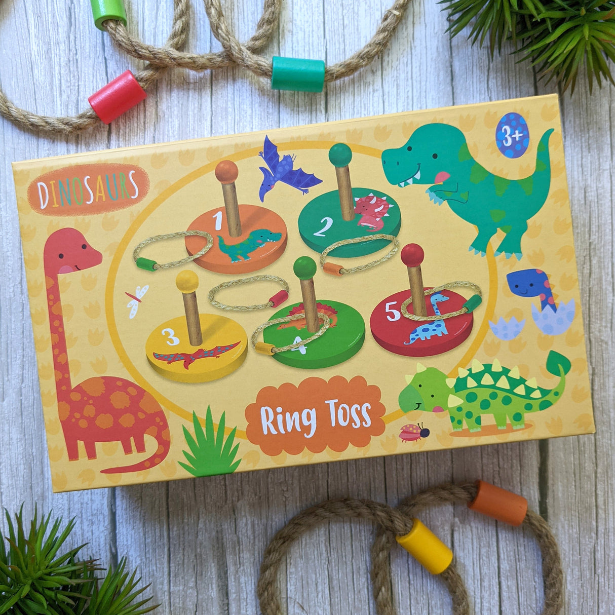 Dinosaurs Children's Wooden Ring Toss Set