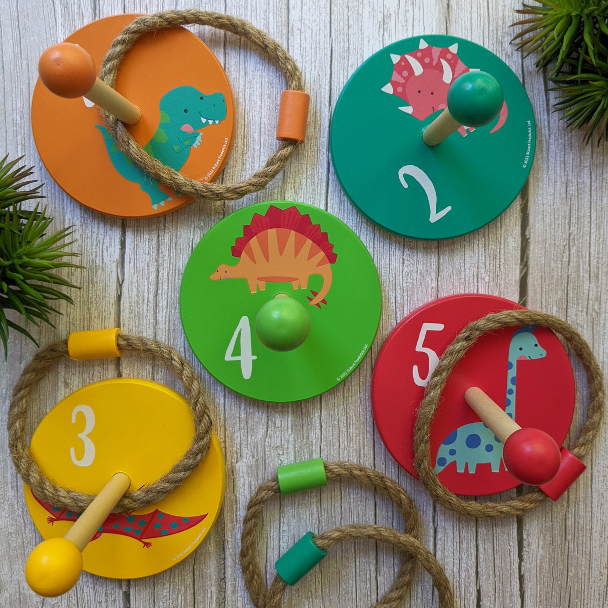 Dinosaurs Children's Wooden Ring Toss Set