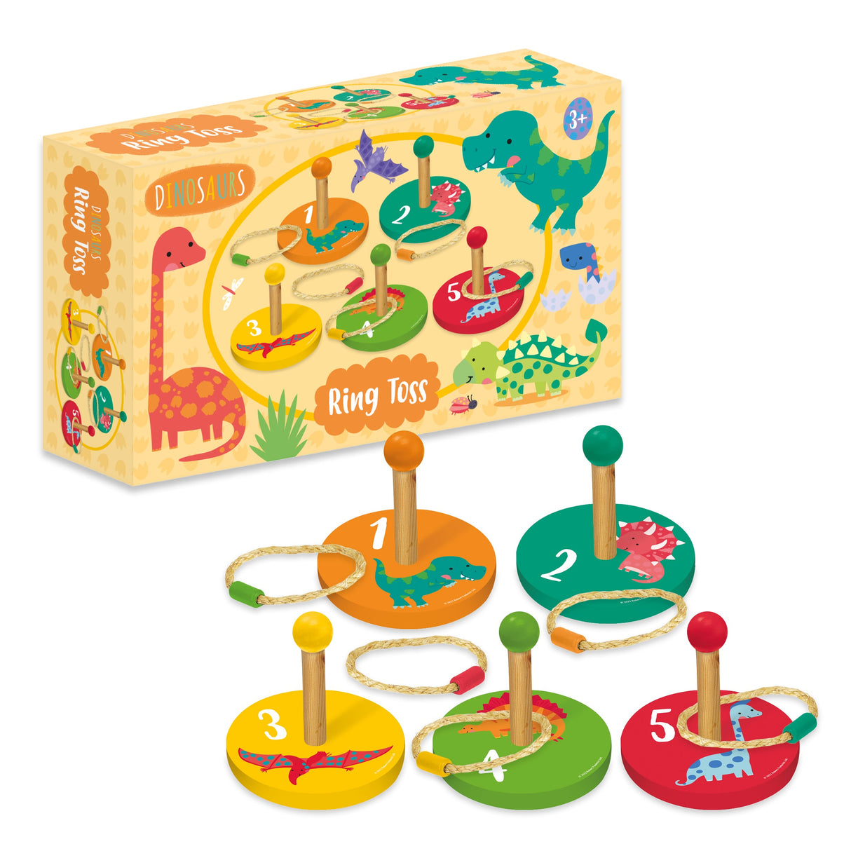 Dinosaurs Children's Wooden Ring Toss Set