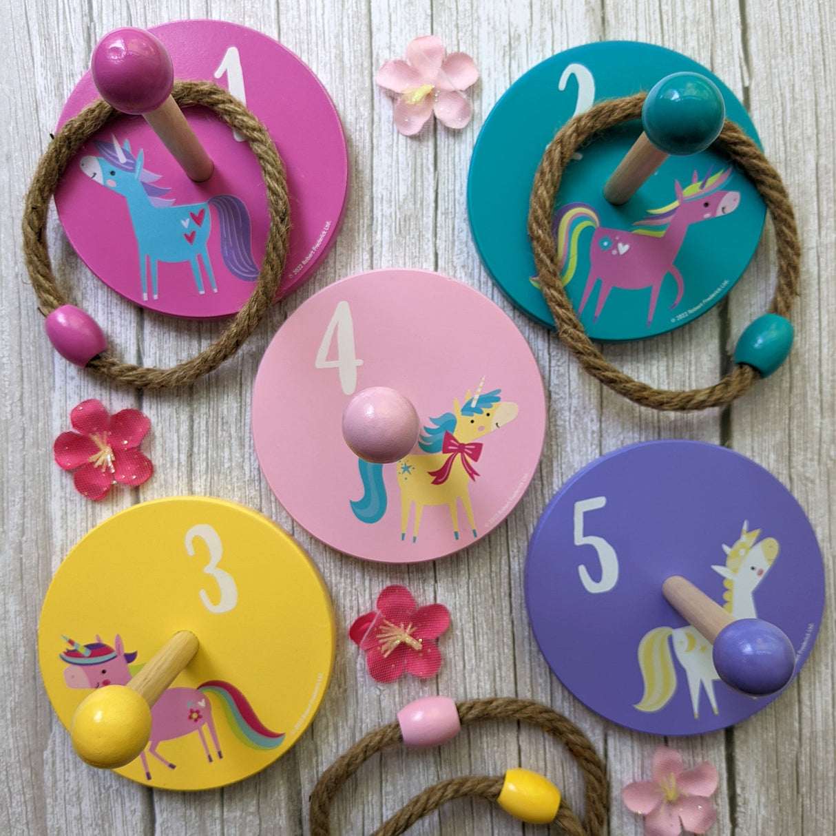 Unicorns Children's Wooden Ring Toss Set