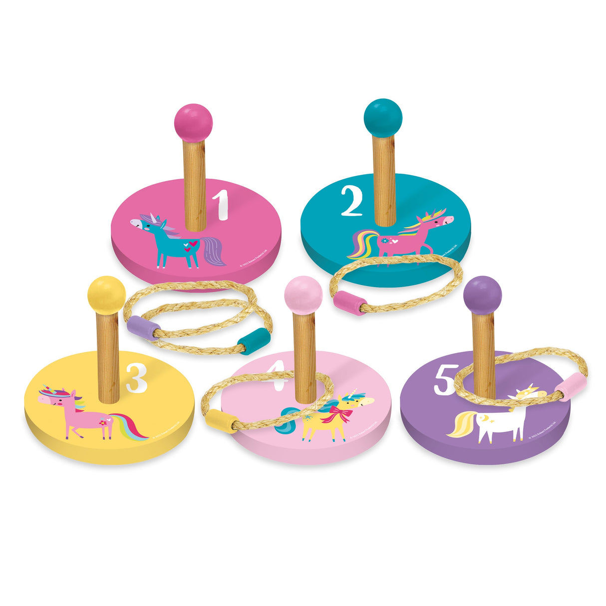 Unicorns Children's Wooden Ring Toss Set