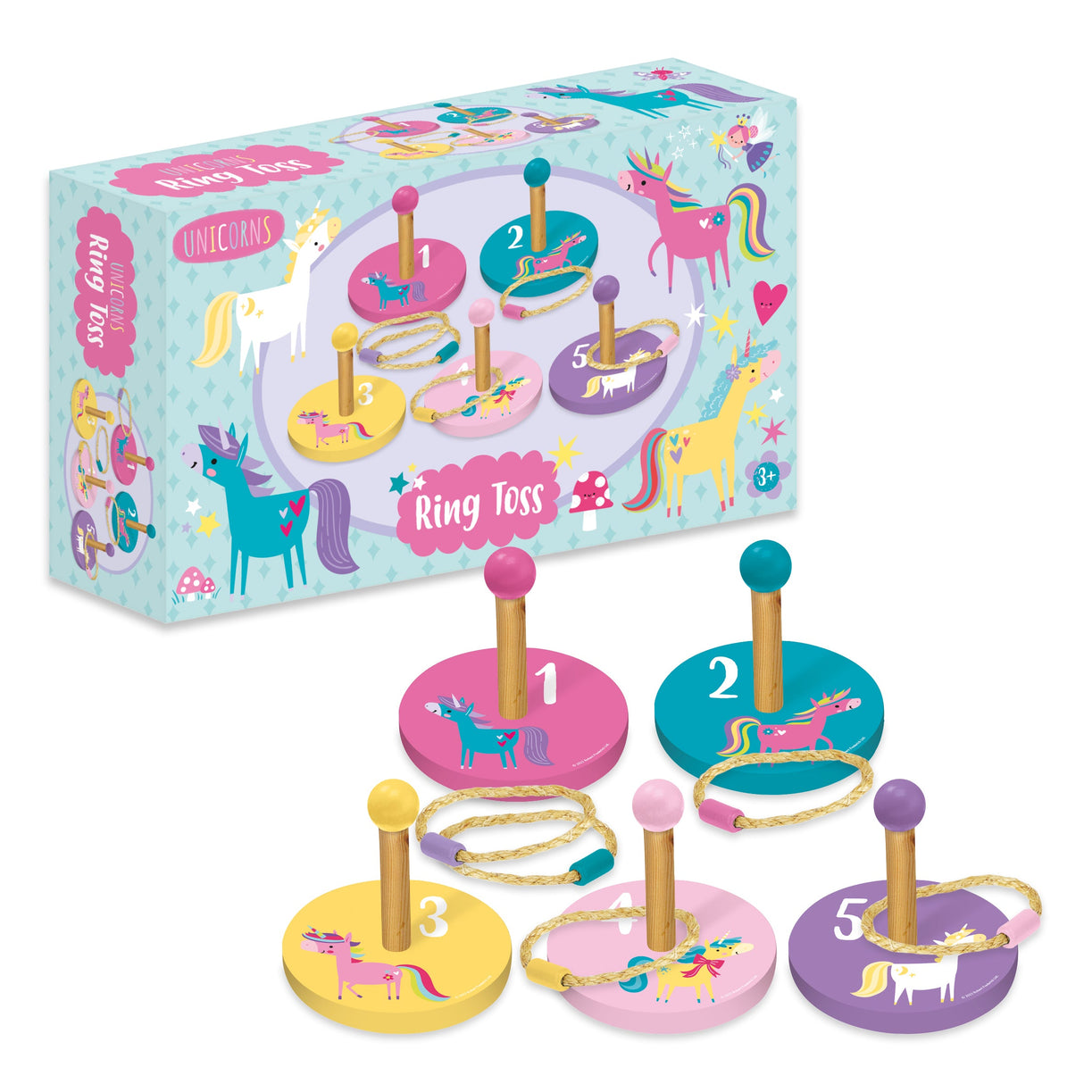 Unicorns Children's Wooden Ring Toss Set