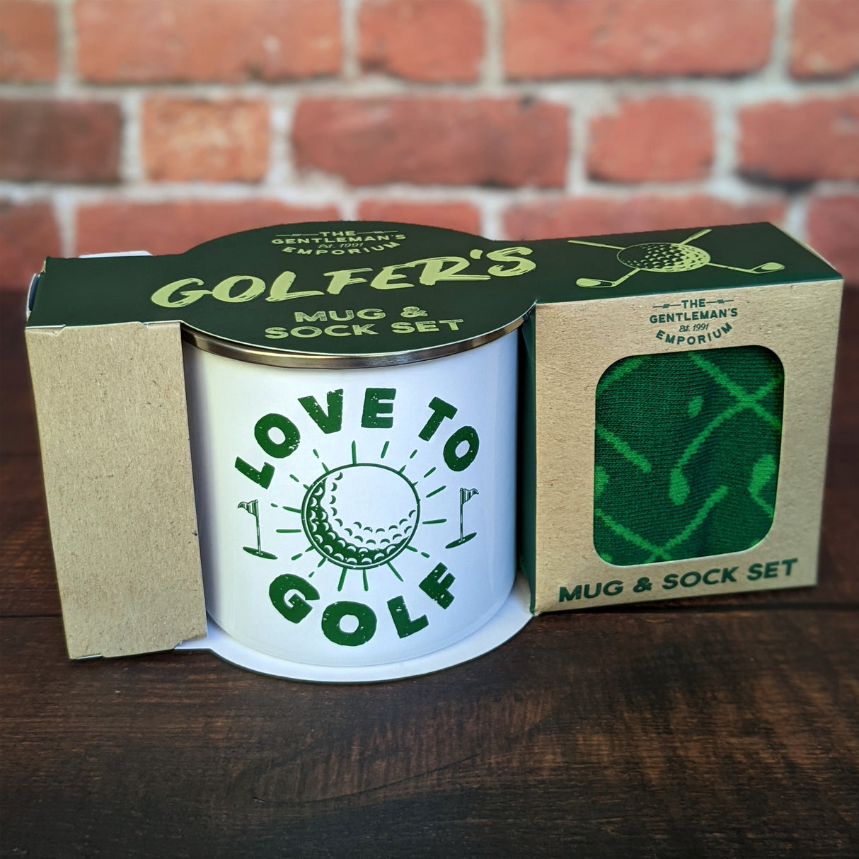 Gentleman’s Emporium Enamel Golf Mug & Sock Set