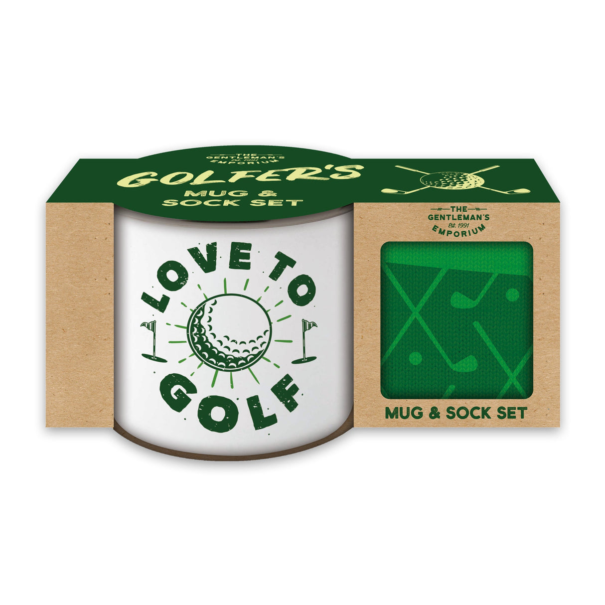 Gentleman’s Emporium Enamel Golf Mug & Sock Set