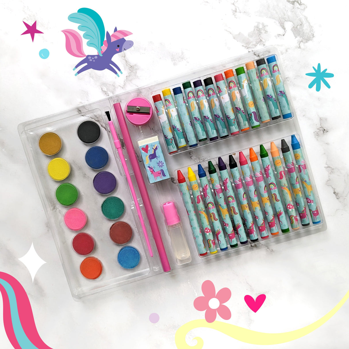Unicorns Children's 42 Piece Art Set